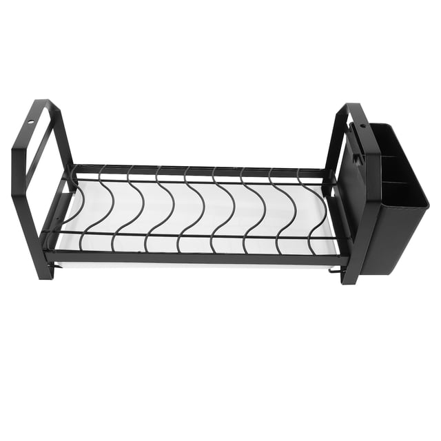 KAKOWELY Rack Negro Multifuncional Para Platos Y Cubiertos En Cocina Con Base