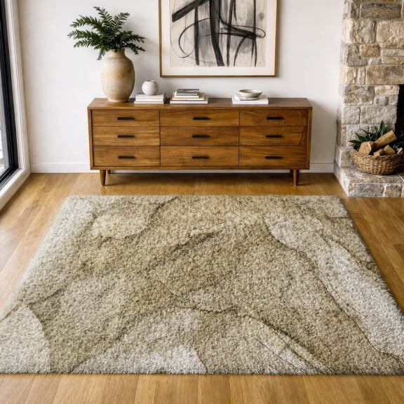 Addison Rugs Dream Shag Premium Machine Washable Transitional Modern Brown Rectangle Rug, 10' x 14'