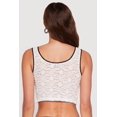 thumbnail image 5 of Womens Haute Monde Contrast Trim Tie Front Lace Crop Top, 5 of 5