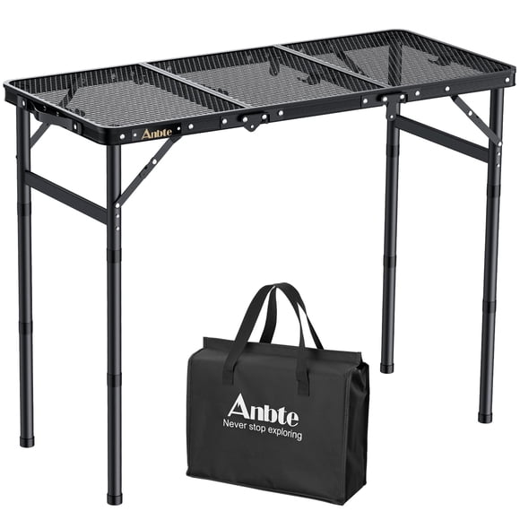 Mesa plegable Anbte de aluminio ajustable 88 x 40 cm, negra
