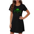 thumbnail image 2 of Sakmal St Patrick's Day Moomoo Nightgownss Women Short Sleeve Plus Size Pajama Sleep Dress Shamrock Print Irish St Paddys Day Short Ladies Nightgown L, 2 of 5
