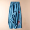 thumbnail image 3 of Women Large Size Casual Pants Cotton And Linen Loose Cropped Pants Wide Leg Pants, 3 of 3