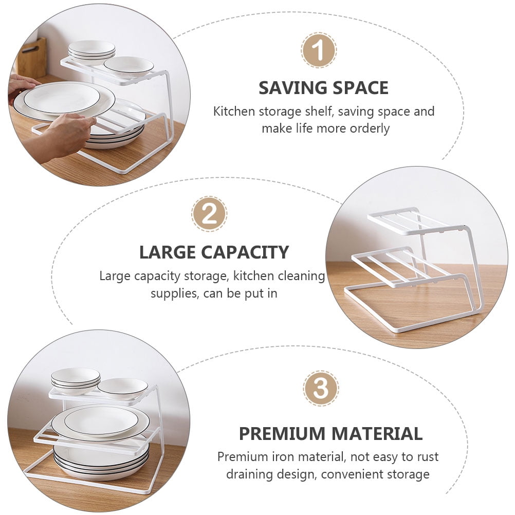 TAILTOSS 1Pc White Cutlery Drying Rack Iron Storage Holder for Kitchen with Quick Drying Feature