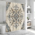 thumbnail image 5 of Blue Boho Shower Curtain Set - Long 72" x 84" Washable Bathtub Curtain with 12 Hooks, Ethnic Southwestern Geometric Vintage Waterproof Fabric Stall Shower Curtains for Bathroom/Bathtub Décor, 5 of 6