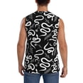 thumbnail image 4 of Goofa Hand Drawn Snake Printed Men's Sleeveless T-Shirt - Athletic Gym Workout Tank Top for Men - Moisture-Wicking, UPF 30+ Quick-Dry Muscle Tee-Large, 4 of 8