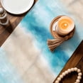 thumbnail image 3 of Blue Coastal Table Runner 70 Inches, Beach Nautical Seaside Ocean Beige Bed Runner Dresser Scarves Tabletop for Indoor Outdoor Parties/Ceremony/Banquet, 13" x 70", 3 of 9