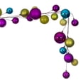 thumbnail image 3 of Vickerman 10' Fuchsia, Lime, And Turquoise Assorted Finish Branch Ball Ornament Garland., 3 of 4