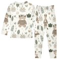 thumbnail image 2 of Dailycode Cotton Pajama Set Snug Fit Long Sleeve Top and Pants for 18M-8Y Cute Bear with Wreath, 2 of 7