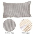 thumbnail image 3 of Pillow solid color corduroy sofa pillow cover rectangular pillow cover - gray, 3 of 5