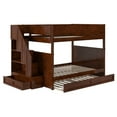thumbnail image 6 of Dover Full over Full Wood Staircase Bunk Bed with Drawer & Trundle in Walnut, 6 of 10