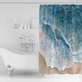 thumbnail image 4 of Aqua Coastal Shower Curtains for Bathroom Waterproof Fabric Bath Curtains Decor Bath Tub Curtain Summer Beach Seaside Nautical Decorative Shower Curtain Sets with 12 Hooks, 72x72 Inch, 4 of 6