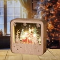 thumbnail image 1 of Fiudx Casa de Madera de Papá Noel, Luz Nocturna Led Pintada a Mano, Acogedora Decoración Navideña, Iluminación Multicolor, Ideal para Escritorio, Estantería o Mesa, Ideal Como Regalo Festivo, Tamaño, 1 of 6