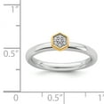 thumbnail image 4 of Stackable Expressions Sterling Silver Gold-Plated Diamond Ring, 4 of 8