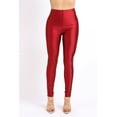 thumbnail image 3 of Ofenti Shiny Leggings for Women High-Waist Neon Tights Burgundy 1X, 3 of 7