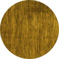thumbnail image 1 of Ahgly Company Indoor Round Abstract Yellow Modern Area Rugs, 4' Round, 1 of 4