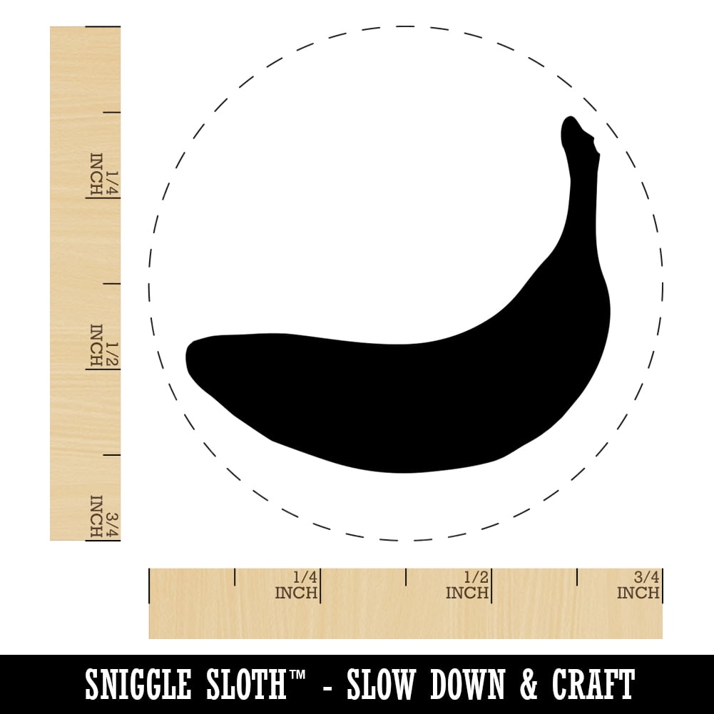 Banana Fruit Self-Inking Rubber Stamp Ink Stamper - Brown Ink - Small 3/4 Inch