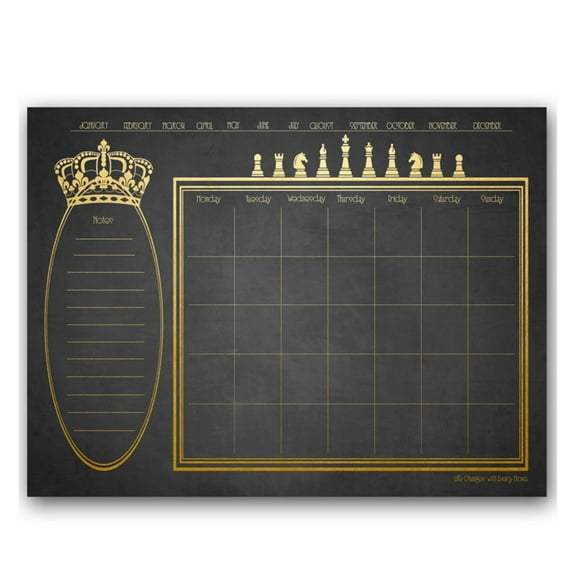 Ready2HangArt 'Regal' Dry Erase Monthly Calendar on ArtPlexi 20 In. H X 30 In. W