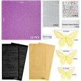 thumbnail image 2 of shiyou-Construction Paper Decorations for Graduation Cap12 Pcs with 50 Adhesive Dots, 4 Sheets Adhesive Glitter Alphabet Stickers, 2007 Pcs of Rhinestone Stickers & 36 Pcs 3D Butterfly (Pink), 2 of 4