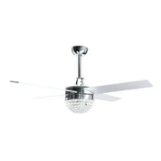 48" Contemporary Crystal Ceiling Fans with Lights and Remote Chandelier Fan Reversible F6223, Bulbs Not Included, Chrome