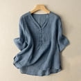 thumbnail image 5 of Outfmvch Button Up Shirt Women Linen Shirts for Women Peasant Blouses for Women Blouse Shirt with Pocket Summer Linen Tops Gauze Shirts for Women Orange M, 5 of 8
