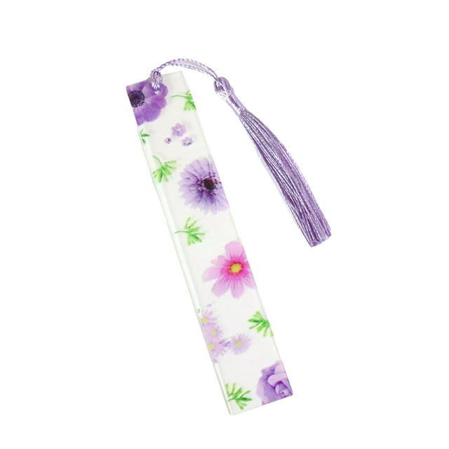 Inteprter Marcapáginas Flor seca hecha a mano con borla sedosa colorida Papelería para maestros Útiles escolares Regla Marcapáginas para Suministros de escritura y corrección Tipo 6