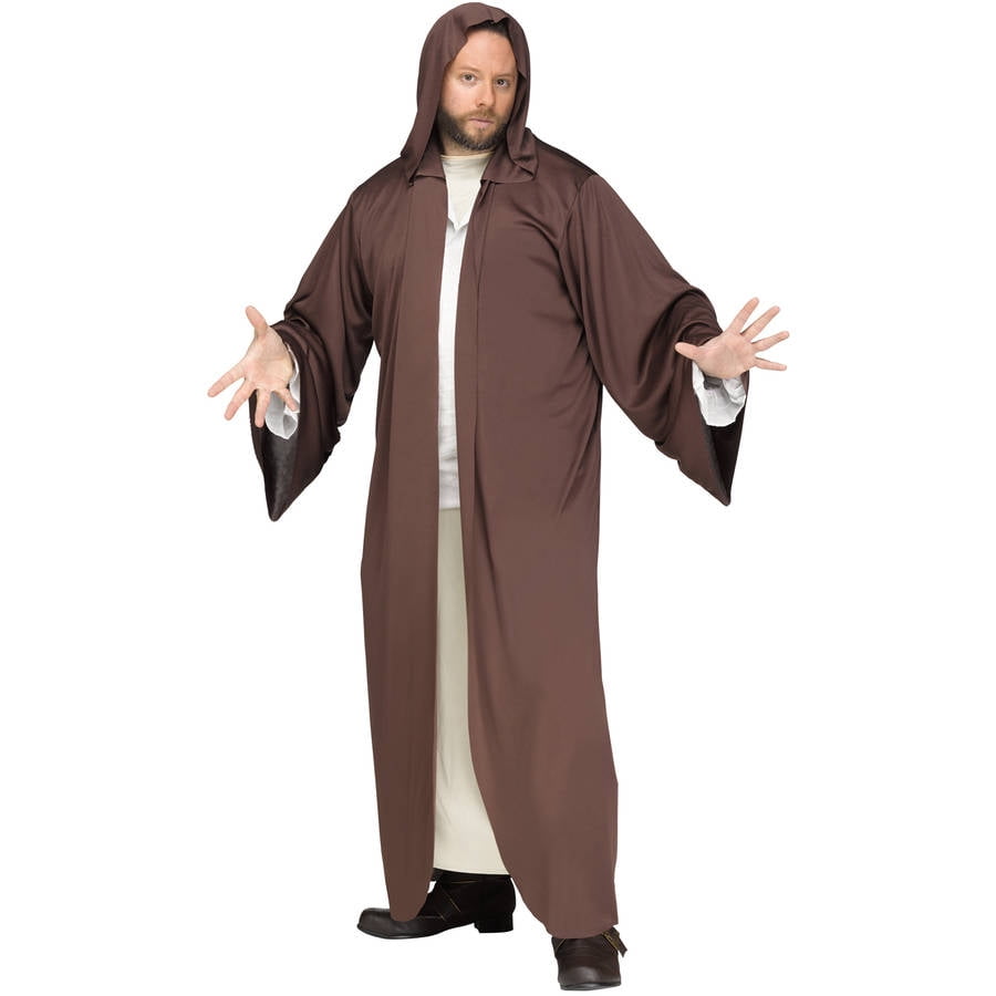 Brown Hooded Robe Men's Adult Halloween Costume