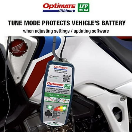 Tecmate OptiMate Lithium 4s 6A, TM391, 10-step 12.8V 6A Lithium Expert Battery Saving Charger & Maintainer, Blue/Green