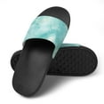 thumbnail image 4 of GZHJMY Stylish Slides for Women Men, Teal Golden Marble Abstract Art Soft Flexible Slip-on Sandals Slippers, 4 of 7