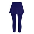 thumbnail image 4 of Solid Color Cropped Activewear Yoga Pants, Women'S Casual Skirt Leggings Tennis Pants Sports Fitness Cropped Culottes Blue, 4 of 9