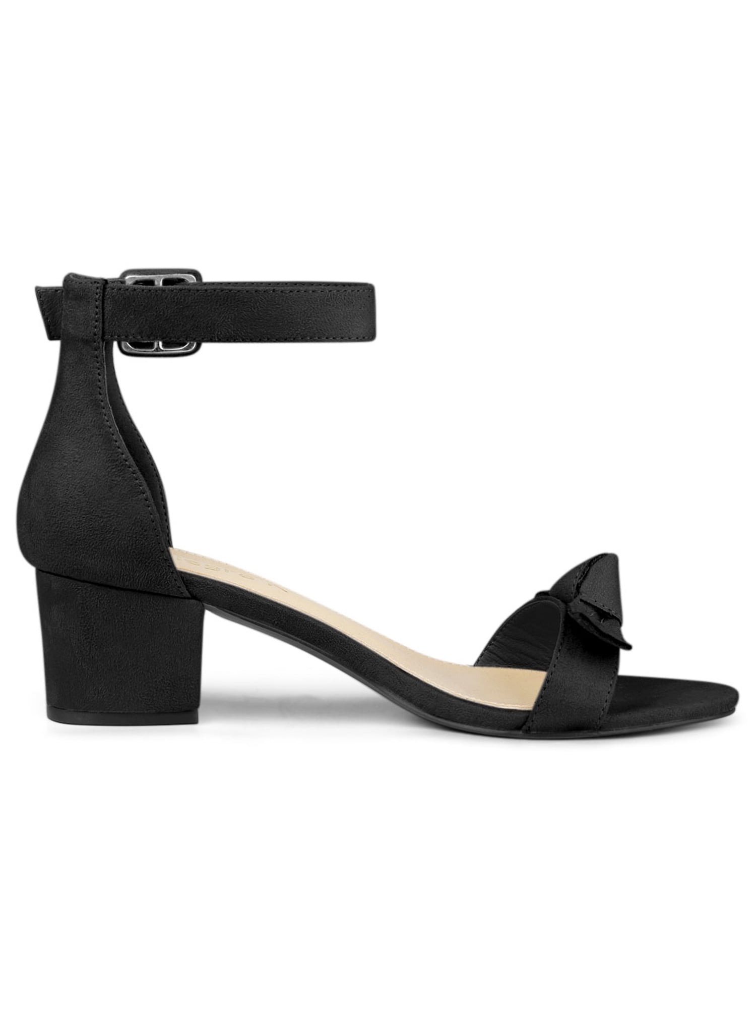 black small heel sandals
