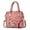 Pink, variant on Womens Embroidery Satchel Bags Handle Shoulder Handbags and Purses Zipper Compartment Leather Crossbody Tote Bag