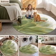 thumbnail image 5 of Sage Green Gold Round Area Rug 7 FT,Non Slip Living Room Area Carpet,Aesthetics Flower Boho Watercolor Art Washable Soft Circular Rug Non-Shedding Floor Carpet for Bedside Office Play Room Classroom, 5 of 9