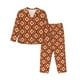 thumbnail image 1 of Balery 70's Retro Conjunto de Pijama con Estampado para Mujer, Conjunto de Dos Piezas con Manga Larga, Ropa de Dormir Suave con Bolsillos, Pijamas Cómodos-Medium, 1 of 7