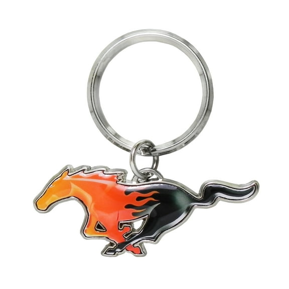 iPick Image for Ford Mustang Flaming Pony Metal Key Chain Charm, Official Licensed