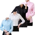 thumbnail image 5 of Women Shirt White Blouses Casual Long Sleeve Ladies Profession Slim Fit Tops, 5 of 11
