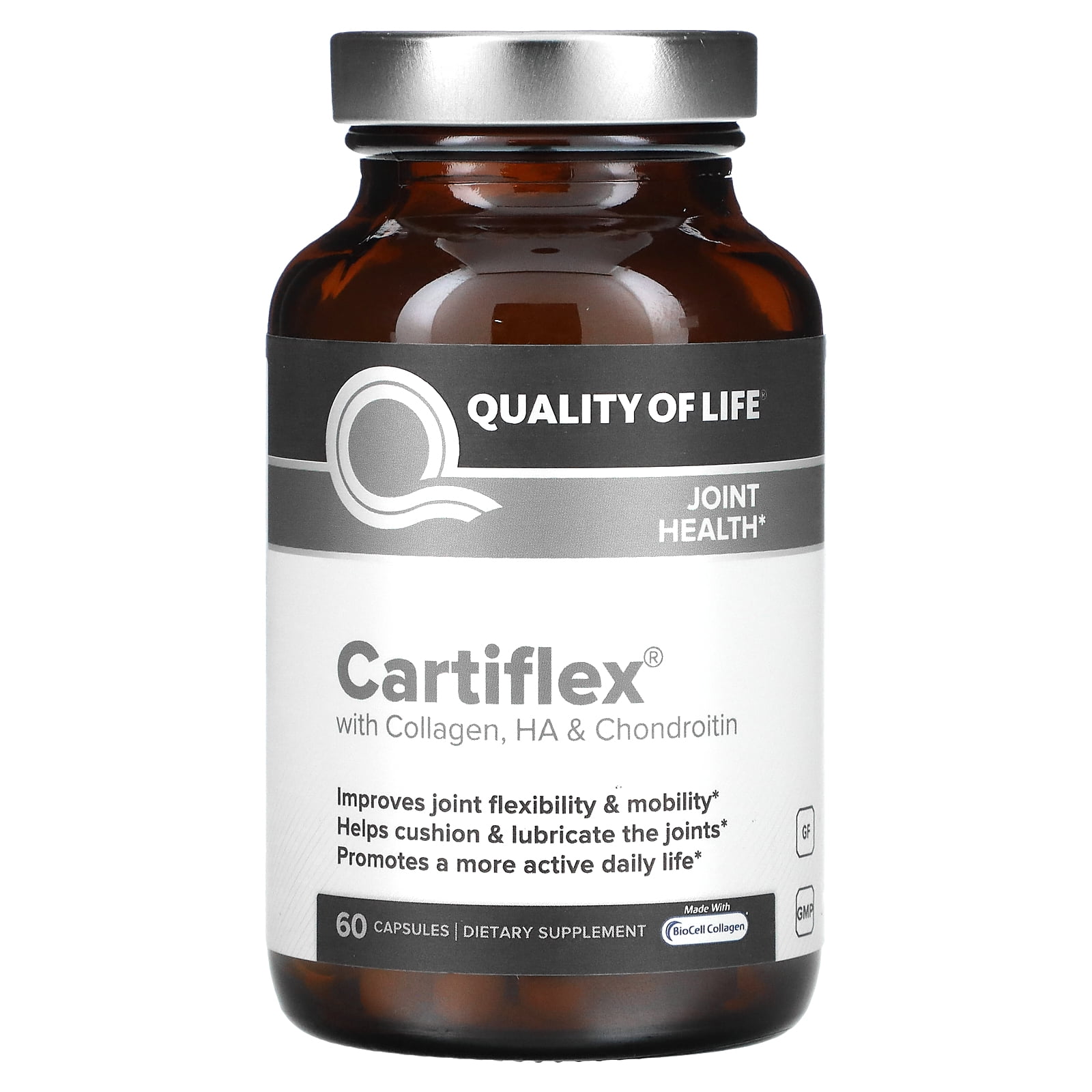 Buy Cartiflex with Collagen, HA & Chondroitin, 60 Capsules, Quality of Life Labs Online at