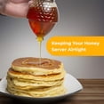 thumbnail image 2 of BPPEG 8Oz No Drip Glass Honey Dispenser with Plastic Top Honeycomb-Style Syrup Server and Bee-Themed Storage Jar with Stand 6", 2 of 7