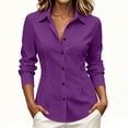 thumbnail image 2 of gbyLJF Womens Button Down Dress Shirts Slim Fit Casual Long Sleeve Basic Shirt for Office Work Evening Outing, 2 of 6