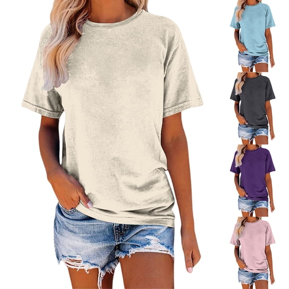 Womens Shirts Short Sleeve Kelon Womens Blouses Short Sleeve Shirts Cowl Neck 2026 Casual Summer Tshirt Outfits Trendy Clothes, XL