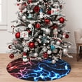 thumbnail image 5 of Sikiie Red And Blue Lightning 30-48 inches {designName} Print Christmas Tree Skirt Snowman Xmas Tree Skirt with Edge Christmas Decorations for Holiday Party36", 5 of 7