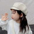 thumbnail image 3 of Multicolour Korean Boys Girls Soft Woolen Cute Kids Berets Painter Hat Baby Beret Hat Children Newsboy Cap YELLOW, 3 of 8
