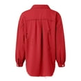 thumbnail image 6 of Towmus Casual Quilted Jackets for Women Button Down Collared Long Sleeve Shirts Frayed Hem Fall Jackets with Pockets, 6 of 6