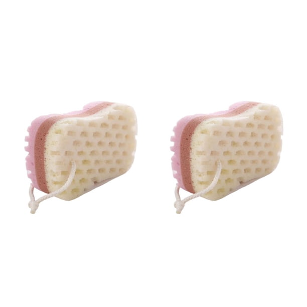 Esponja de baño Exfoliante Bearachild Cepillo para frotar el cuerpo Ducha SPA Limpiador de piel muerta Removedor Hidratante Adultos Tipo 2 2piezas