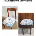 thumbnail image 6 of Stretch Dining Chair Seat Covers Set of 4, Removable Washable Chair Covers Seat Slipcovers, Blue Coral Starfish Chair Protector Dust-proof Chair Cover Seat for Kitchen/Office Decor, 6 of 6
