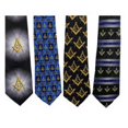 thumbnail image 1 of Choose From Over 20 Different Designs Steven Harris Pack Of 4 Mens Mason Compass Neck Ties Masonic Square Christian Religious Neckties, 1 of 1