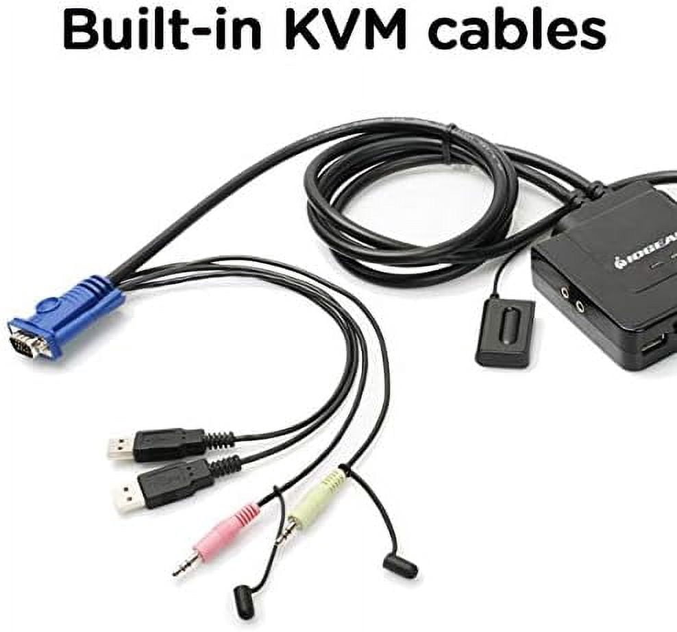 IOGEAR 2-Port USB Cable KVM Switch with Audio and Mic - GCS72U