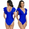 thumbnail image 2 of FJUCHAI Women's V-Neck One Piece Swimsuit Tummy Control Swimwear Cross Back Bathing Suit S-XL, 2 of 8