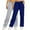 Navy, variant on hotojiny 2PC Womens Wide Leg Sweatpants Drawstring Elastic Waisted Comfy Pants Casual Solid Color Trousers with Pockets