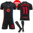 thumbnail image 1 of 2024-2025 Barcelona Away Kids Adult New Football Shirt No.11 Raphinha, 1 of 2