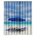 thumbnail image 1 of ABPHQTO Silla de playa Imagen Paisaje marino Cortina de ducha Cortina de ducha impermeable 150x180 cm, 1 of 2